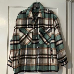 Zara plaid shirt/jacket--worn in good condition
